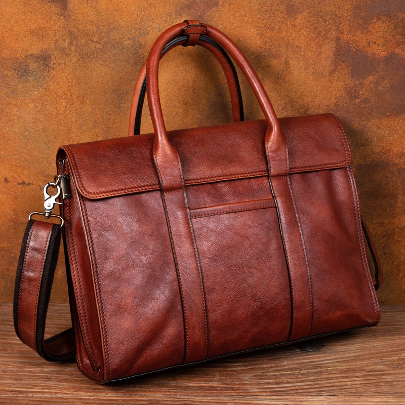Leather Work Bag Men - Vegetable tanned leather handbag men's messenger