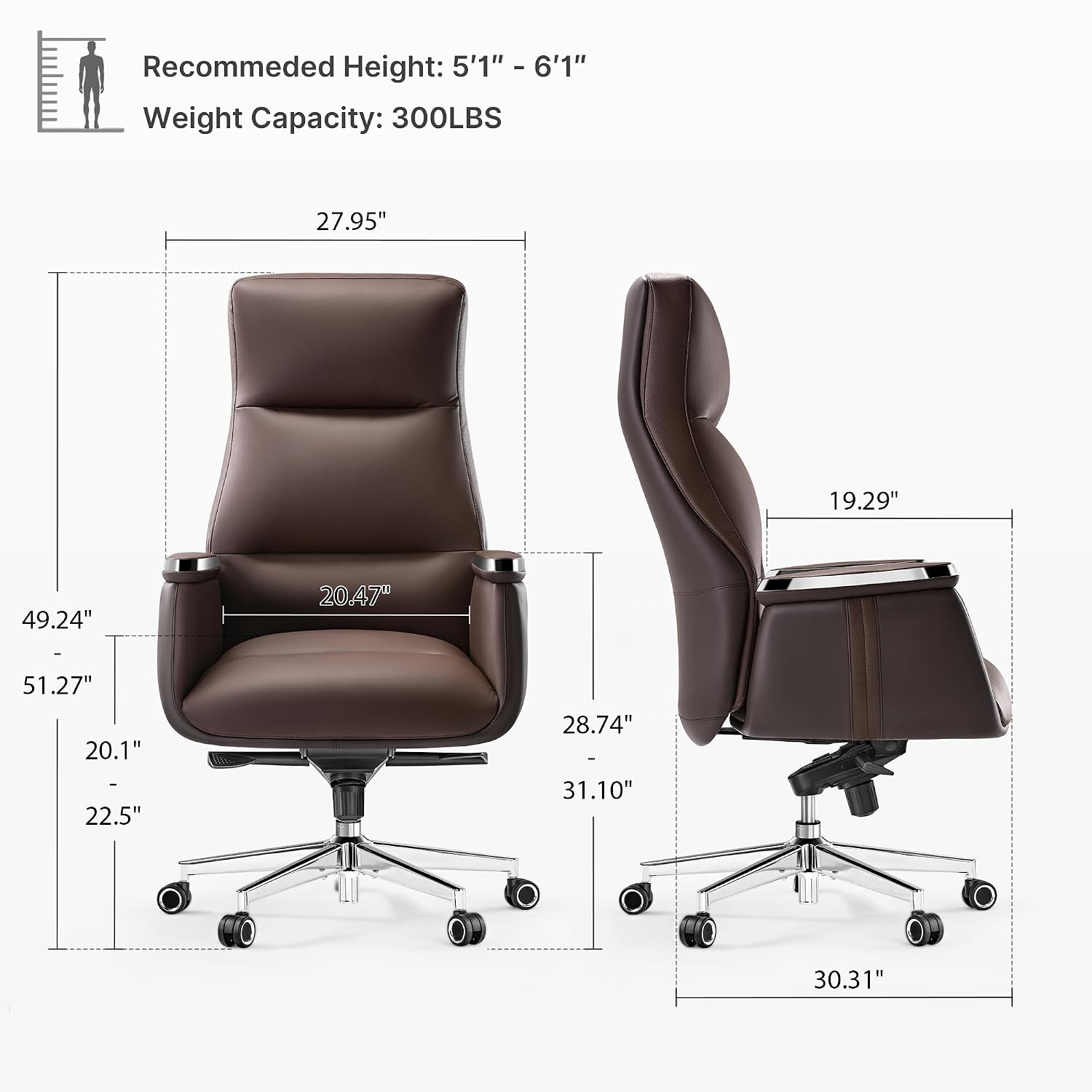 Upholstery Leather Work - High Back Executive Office Chair Ergonomic