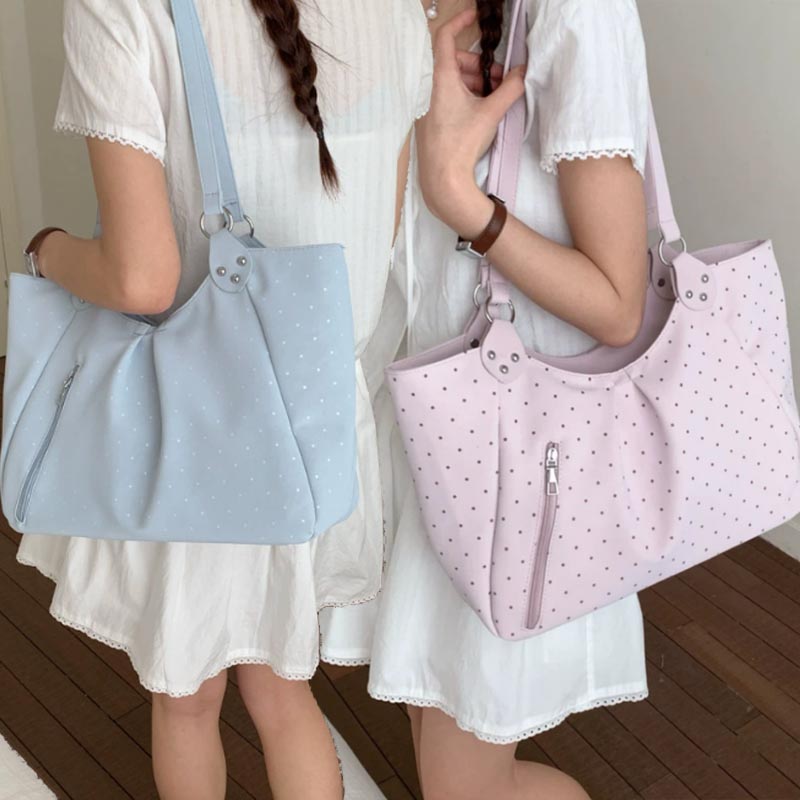 Korean Polka Dot Shoulder Tote - огляд і ціна Leather Work Duffle