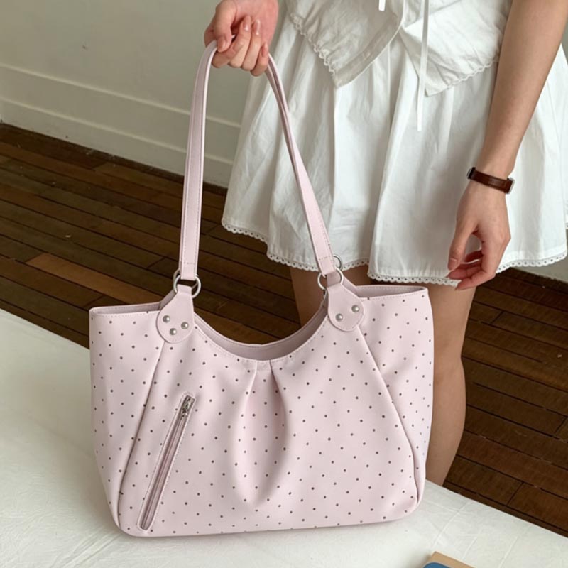 Korean Polka Dot Shoulder Tote - огляд і ціна Leather Work Duffle