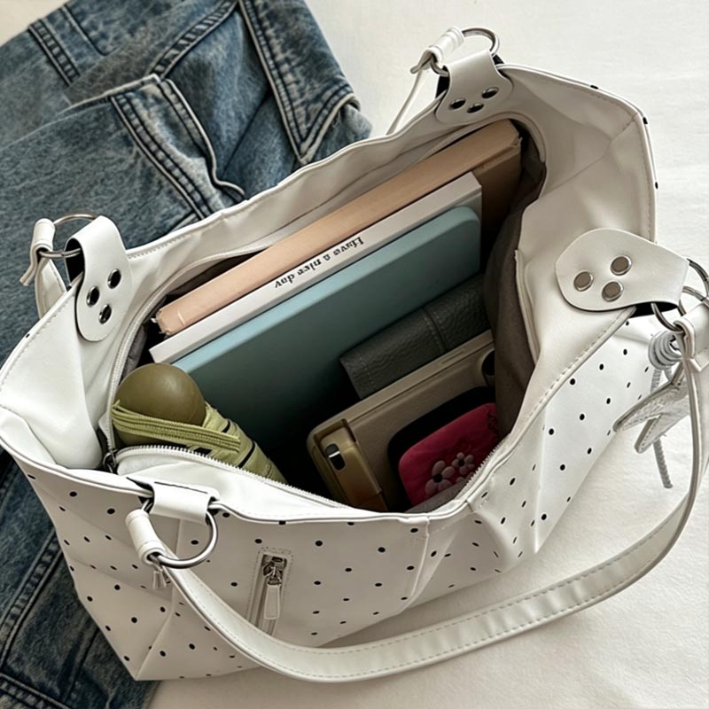 Korean Polka Dot Shoulder Tote - огляд і ціна Leather Work Duffle