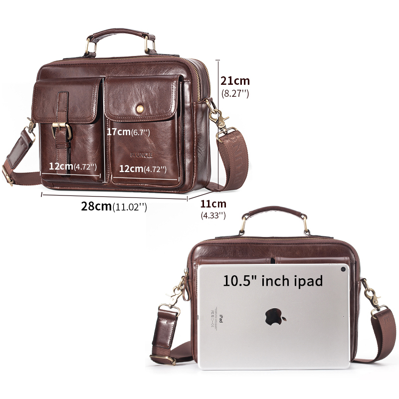 Men's Genuine Leather Shoulder - огляд і ціна Leather Work Bag Men