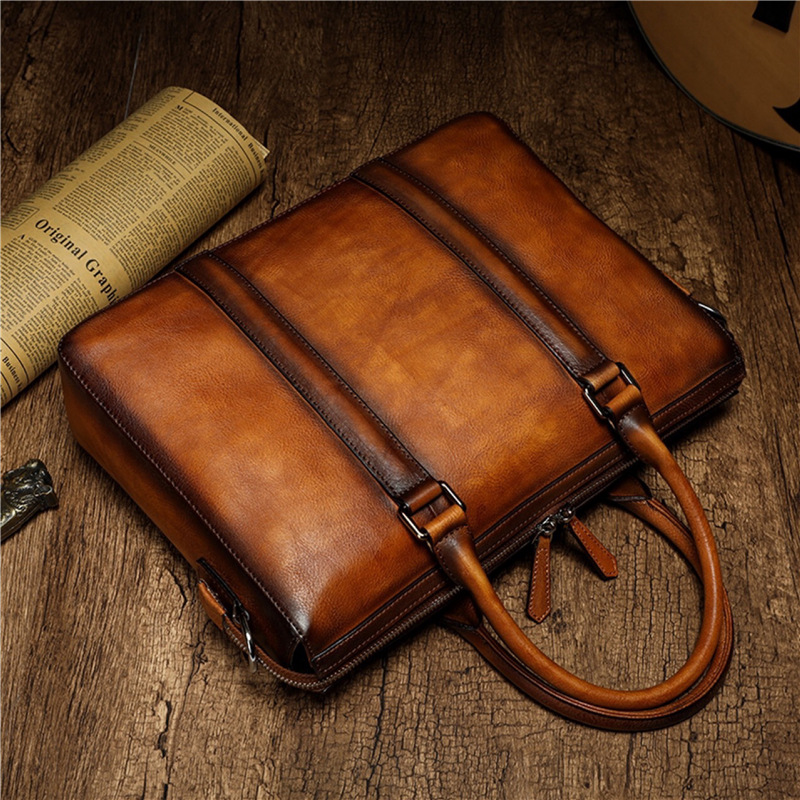 YETTIES Business Top Grain Lea - огляд і ціна Leather Work Bag Men