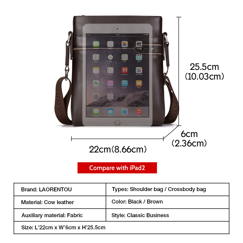 LAORENTOU Men Genuine Leather  - огляд і ціна Leather Work Bag Men