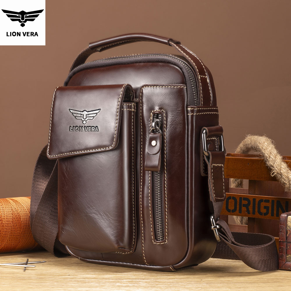 LION VERA Men's Genuine Leathe - огляд і ціна Leather Work Bag Men