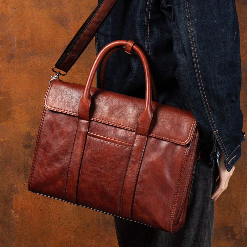Vegetable tanned leather handb - огляд і ціна Leather Work Bag Men